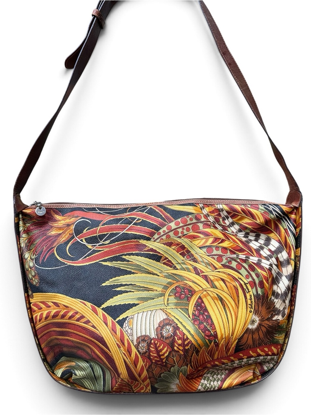 Salvatore Ferragamo Jungle Safari Print Shoulder Bag with Pouch